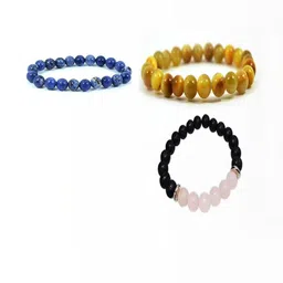 Divine souvenirs Unisex Set Of 3 Artificial Beaded Elasticated Bracelets-picture-53