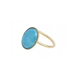 GenZcomplex Gold-Plated Brass Turquoise Finger Ring-38