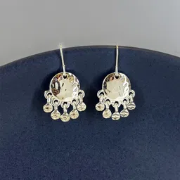 Accessorize London Circular Shaped Hammered Disc Drop Earrings-30
