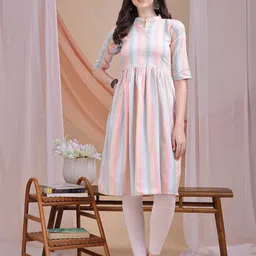 Tzelynn Women Striped Anarkali Kurta-57