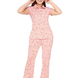 CLINT Women Printed T-shirt with Pyjamas-image-13