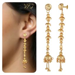 Vighnaharta Gold-Plated Contemporary Shaped Drop Earrings-50