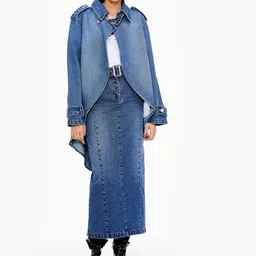 QUA Curved Denim Jacket-image-2