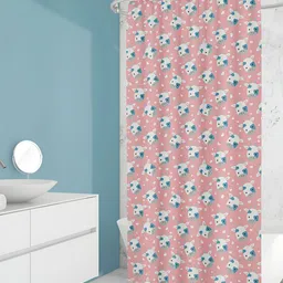 ArtzFolio Peach & White Printed Waterproof Shower Curtains-image-82