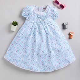 MIMINO Floral Print Flutter Sleeve A-Line Dress-11