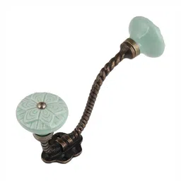 IndianShelf Green and Brown Ceramic Wheel Textured Wall Hooks-image-22