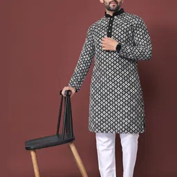 BALAJI CREATION Men Black Kurtas-picture-13