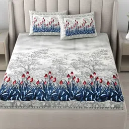 JAIPUR FABRIC Blue 180 TC King Bedsheet with 2 Pillow Covers-image-57