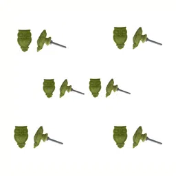 Indianshelf 6Pcs Lime Green Textured Resin Owl Knobs-image-90
