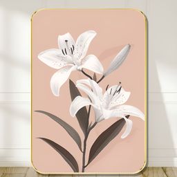 Livin'luxe Pink & White Lily Wooden Painting Wall Art-picture-11