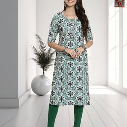 HERE&NOW Women Ethnic Motifs Printed Crepe Kurta-image-73