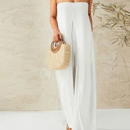 LULU & SKY Women Strapless Basic Jumpsuit-image-7