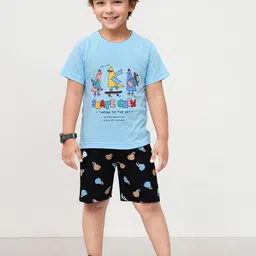 Toonyport Boys Printed Pure Cotton T-shirt with Shorts-54