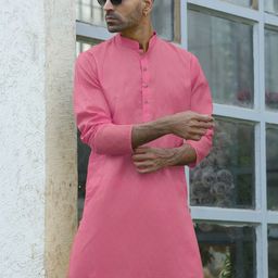KRAFT INDIA Woven Design Mandarin Collar Straight Kurta-picture-25