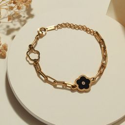 DressBerry Women Brass Gold-Plated Link Bracelet-38