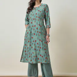 Soch Floral Printed Straight Kurta with Palazzos-picture-15