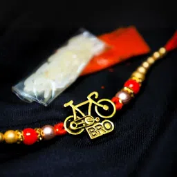 Fancy Designer Rakhi With Roli Chawal-image-0