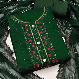 Maroosh Embroidered Thread Work Unstitched Dress Material-image-2