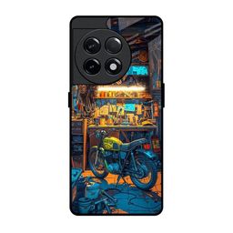 QRIOH Graphic Printed Sleek & Lightweight Silicone OnePlus 11R 5G Glass Back Case-image-94