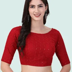 Moda Rapido Embroidered Cotton Saree Blouse-51