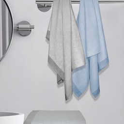 Athom Living 4 Pieces Blue & Grey Cotton 210 GSM Bath Towel-image-29