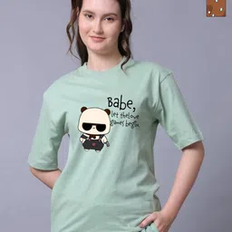 Lazy Lush Unisex Pack of 2 Graphic Printed Pure Cotton Oversized T-shirts-picture-33