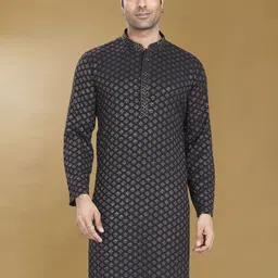 DIVISIVE Men Ethnic Motifs Embroidered Chikankari Kurta-image-50