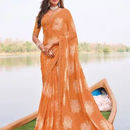 Laxmipati Women Floral Embroidered Poly Chiffon Saree-image-41