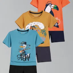 HELLCAT Boys Pack Of 3 Printed Short Sleeves T-shirt with Shorts-image-76