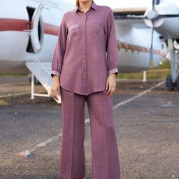 Moda Rapido Shirt Collar Pure Silk Shirt With Palazzos-picture-13