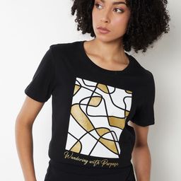 max Abstract Round Neck Pure Cotton T-shirt-image-91