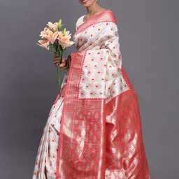 Astita Ethnic Motifs Zari Banarasi Saree-picture-41