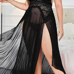 XPIOX Net Halter Neck Baby Doll with High-Low image 5