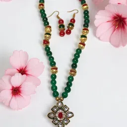 Jolly Faces Gold-Tone Necklace and Earrings-image-31