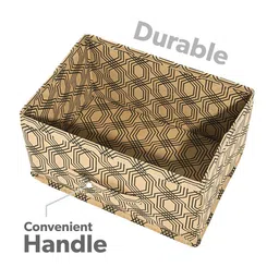 Kuber Industries Brown & Black 4 Pieces Zig Zag Printed Drawer Organisers With Handles image 3
