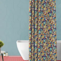 ArtzFolio Brown & Red Printed Waterproof Shower Curtain-22