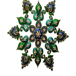 Kala Samarpan Metal Rangoli With Centerpiece-image-1