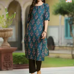 Moda Rapido Women Ethnic Motifs Printed Crepe Kurta-image-62