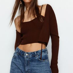 Trendyol Ribbed Front-Open Sweaters image 2