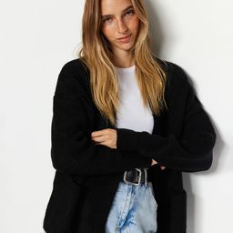 Trendyol Ribbed Front Open Sweater image 3