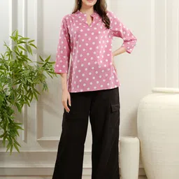 NIGHT FLOSS Women Polka Dot Printed Top-image-67