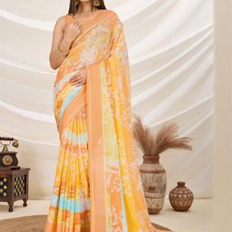 HERE&NOW Printed Saree with Blouse Piece-image-26