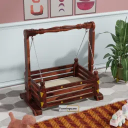 Solid Sheesham Wood Cradle| Wooden Palna | Jhula for kids | bed-20