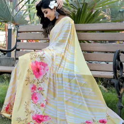 ASISA Floral Printed Satin Saree-picture-46