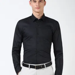 Peter England Men Spread Collar Textured Cotton Slim Fit Casual Shirt-image-83