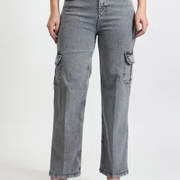 TYFFYN Women Flared High-Rise Highly Distressed Heavy Fade Stretchable Jeans-image-100