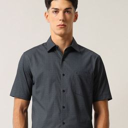 Arrow Men Geometric Printed Spread Collar Pure Cotton Formal Shirt-picture-35
