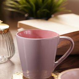 Pure Home and Living Lavender & Pink Solid Stoneware Glossy Mugs Set of Cups and Mugs-52