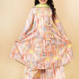 A.T.U.N. Girls Floral Printed Regular Gotta Patti Angrakha Kurta With Palazzos & Dupatta-picture-57