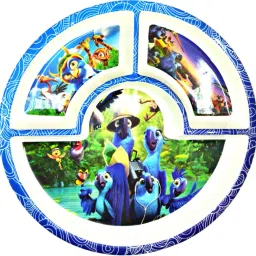 Rio bird Kids Melamine 4 sectioned Partition Plate with Attractive Kids design Sectioned Plate-50